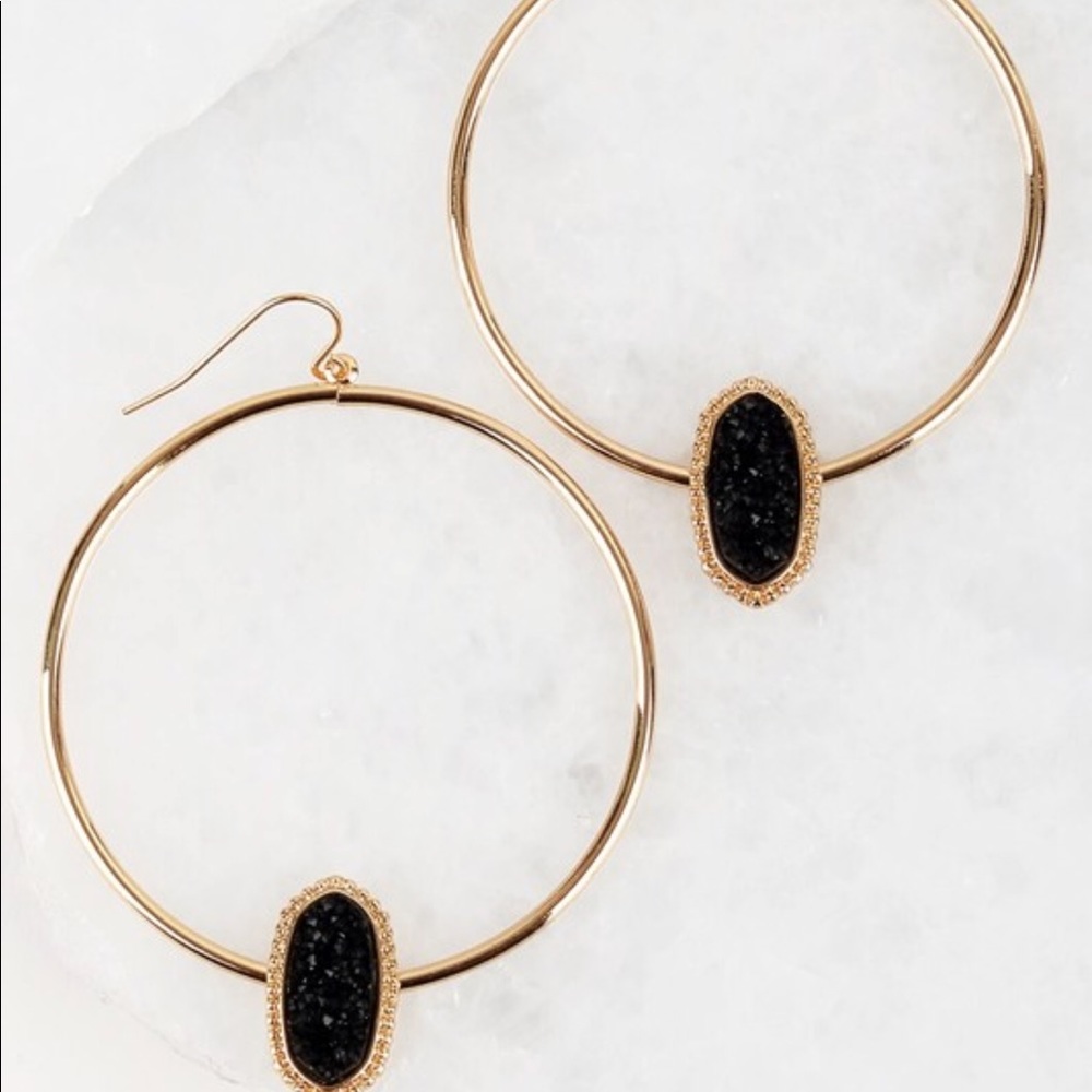 Black hoop earrings